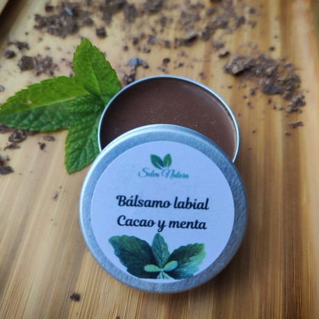 bálsamo labial de cacao y menta
